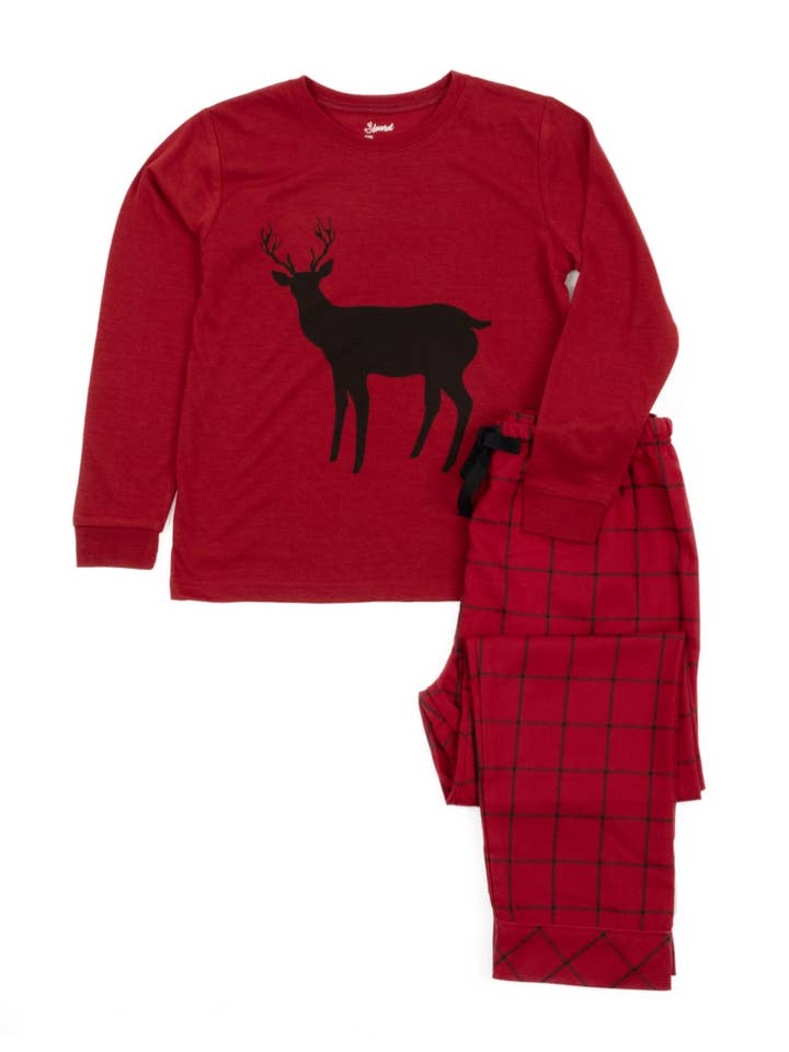 Leveret Pajamas - Wholesale Sleepwear Set - Kids - Kids Pajamas Poly Top & Flannel Feel Pants7