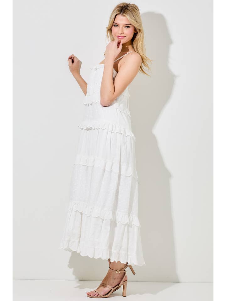 Baevely by Wellmade USA - Wholesale Dress - Women's - EYELET SPAGHETTI STRAP MAXI DRESS1