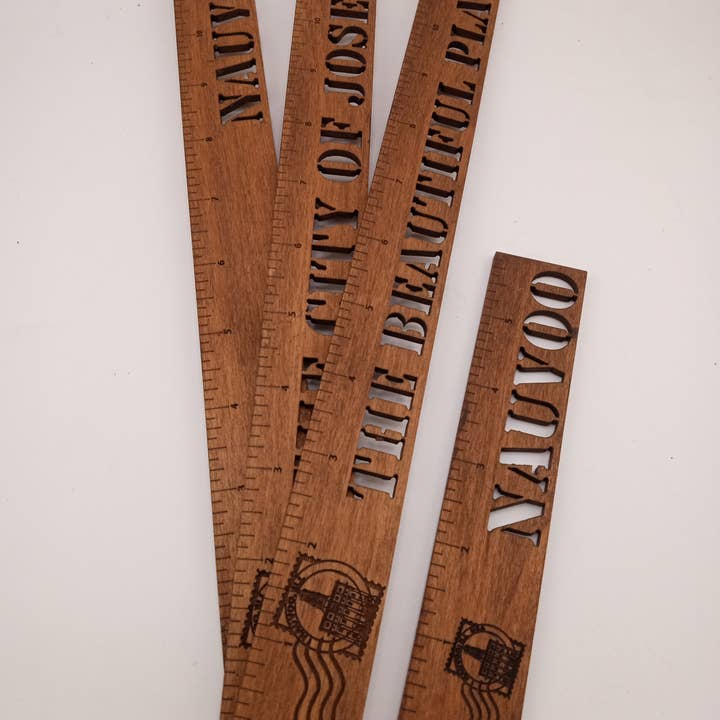 Custom Cherry Wood Ruler Souvenir for wholesale by Laser Focused Promotions
