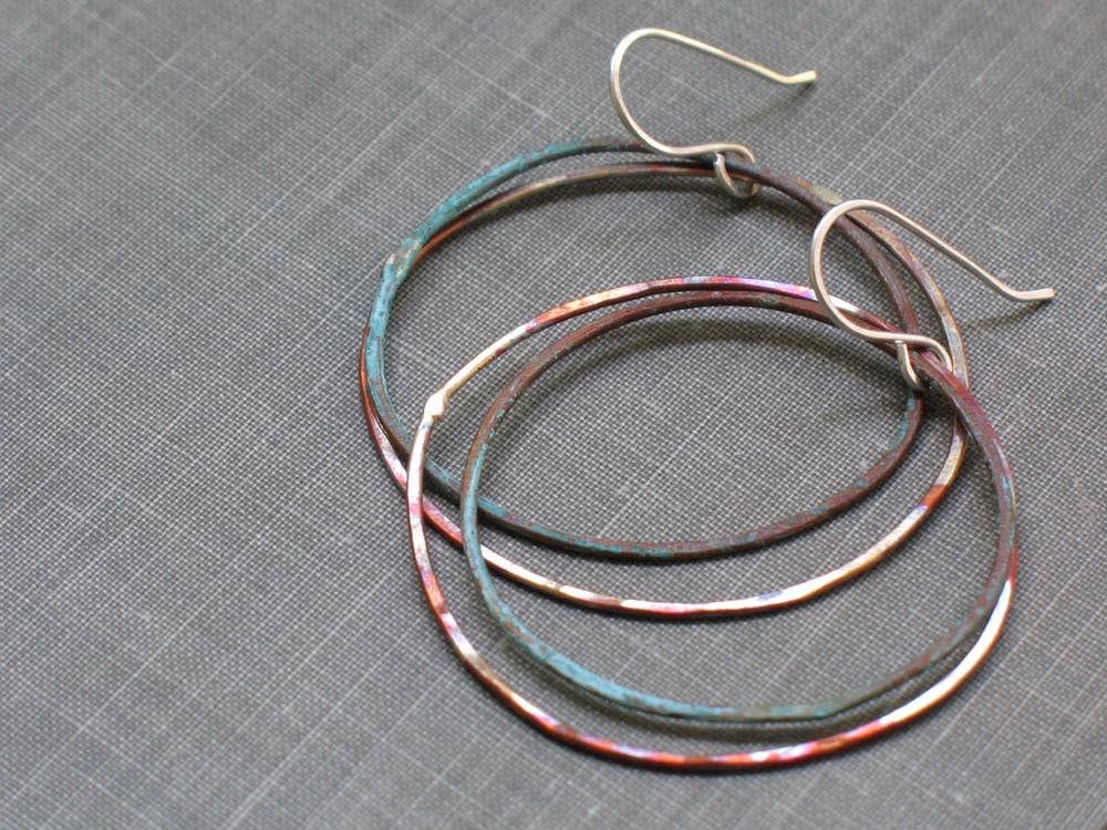 Metamorphosis Metals - Wholesale Hoop Earrings - Two Tone Patina Hoops1