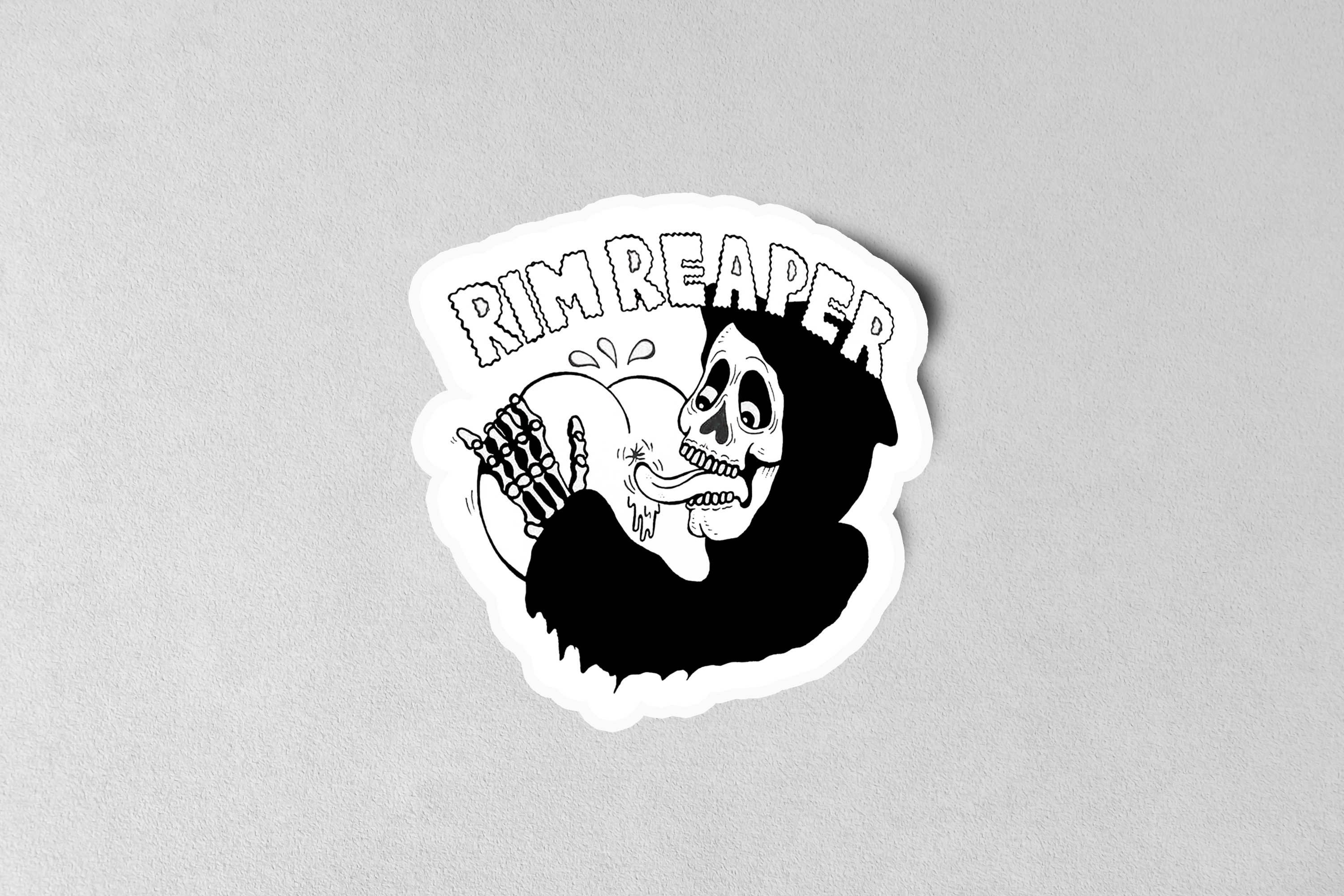 Sticker Bull - Wholesale Sticker - Rim Reaper Sticker, Grim Reaper Parody Sticker, Meme Sticker for Laptop, Phone, Waterbottle, Car3