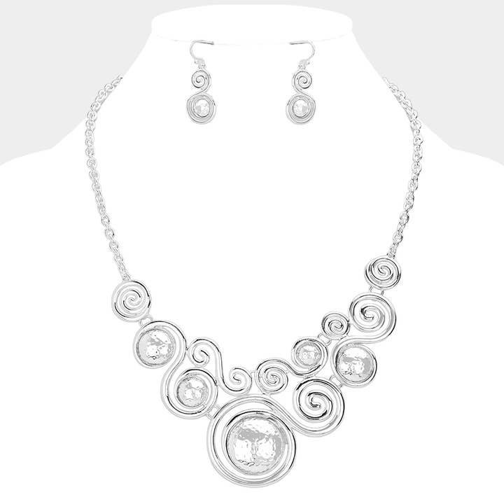 Abstrakte Wirbel-Metallanhänger-Statementkette für den Großhandel von Sensibling Corp.