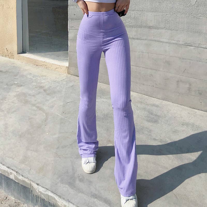 HIDDENBRAND - Wholesale Pants - Women's - High Waisted Stretch Flare Pants Athletic Casual Pants6