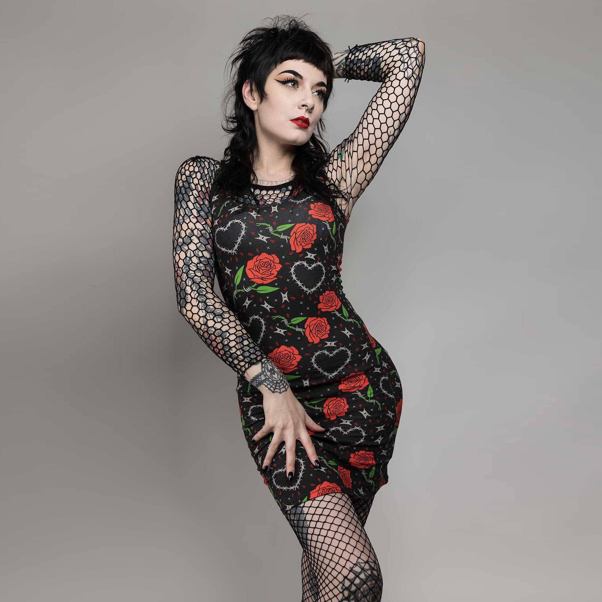 Wholesale SOURPUSS BARBED WIRE LOVE TANK DRESS for your store - Faire