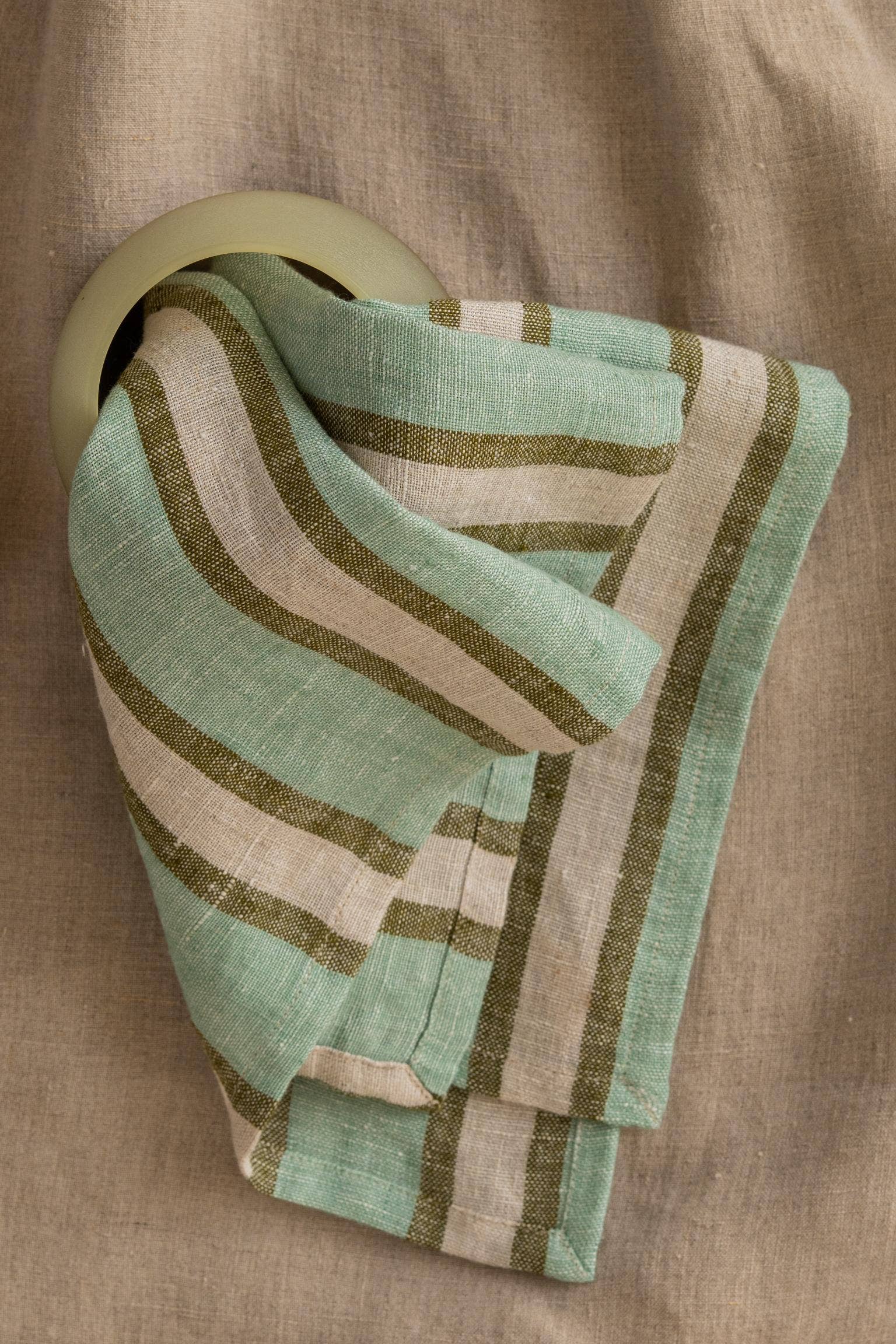 Live Linen - Vendita all'ingrosso Tovaglioli da tavola in stoffa - Tovagliolo di Lino Sylph – Strisce Tinte in Filo Fatto a Mano6