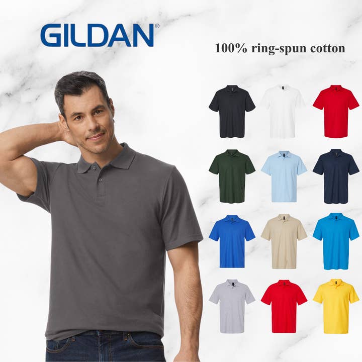 Ring-Spun Cotton Piqué Polo – Unisex Softstyle Collection for wholesale by MYES BULK APPAREL
