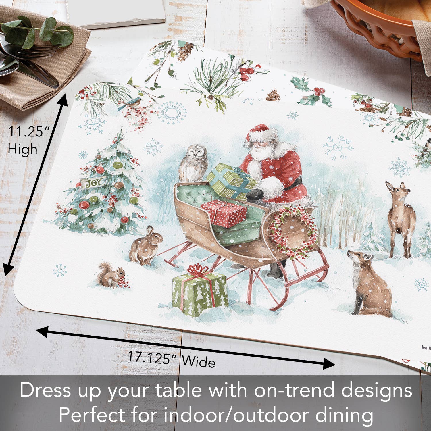 CounterArt/Highland Home/Thirstystone - Wholesale Placemat - Magical Holidays Reversible Rectangular Plastic Placemat4
