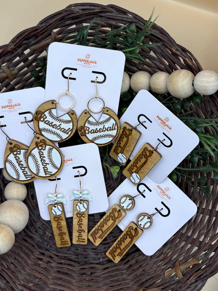 Baseball Earrings for wholesale by PepperJack Designs