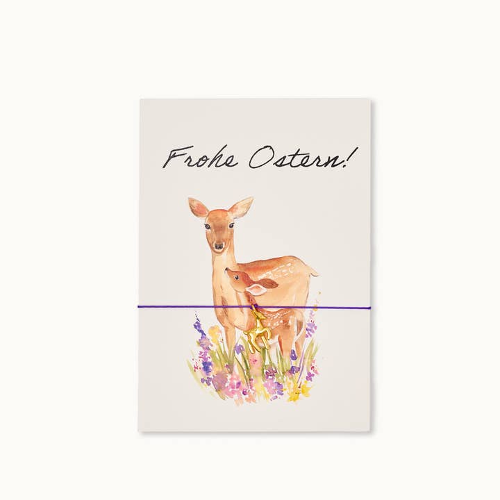 by Vivi. - Wholesale Easter Card - Armband-Karte: Frohe Ostern Bambi