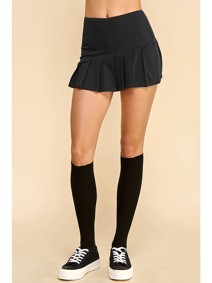 Heart & Hips - Wholesale Skirt - Women's - BJ53744 - KNIFE PLEATED SKORT