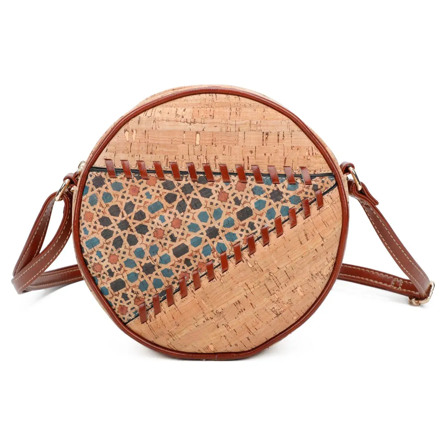 Superbia - Wholesale Crossbody Bag - Women's - Small Round Shape Cork Bag -58878