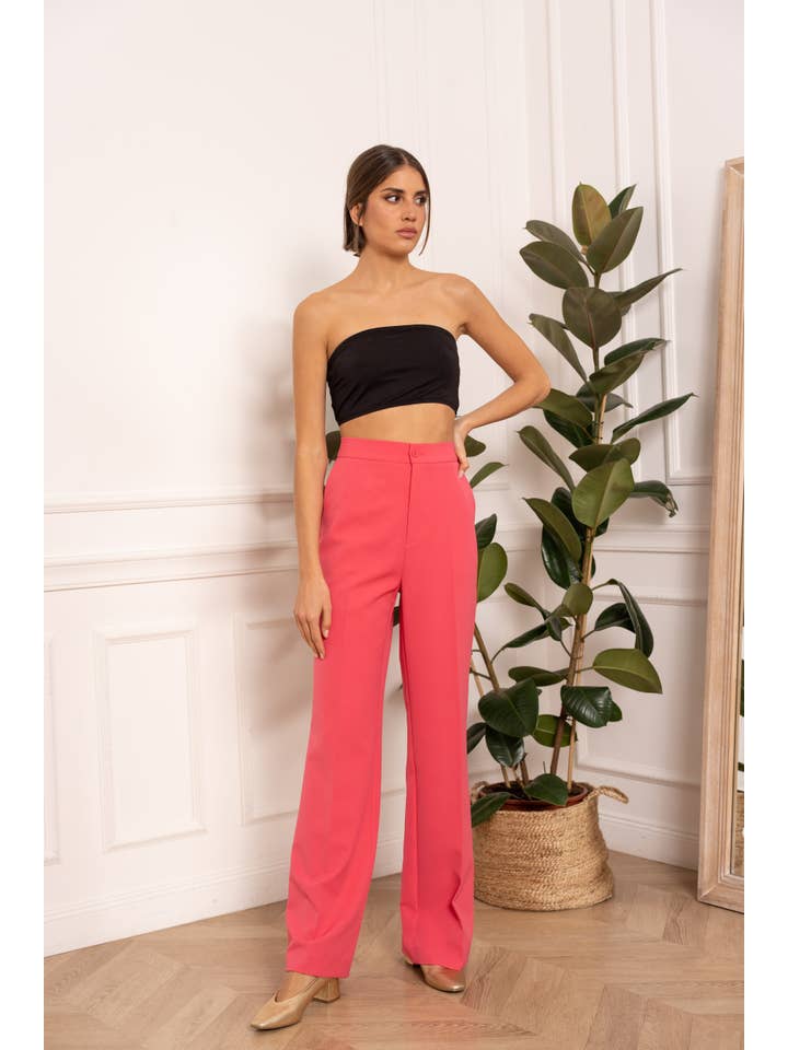 Attentif Paris – wholesale Byxor - Dam – Solid raka byxor med hög midja78