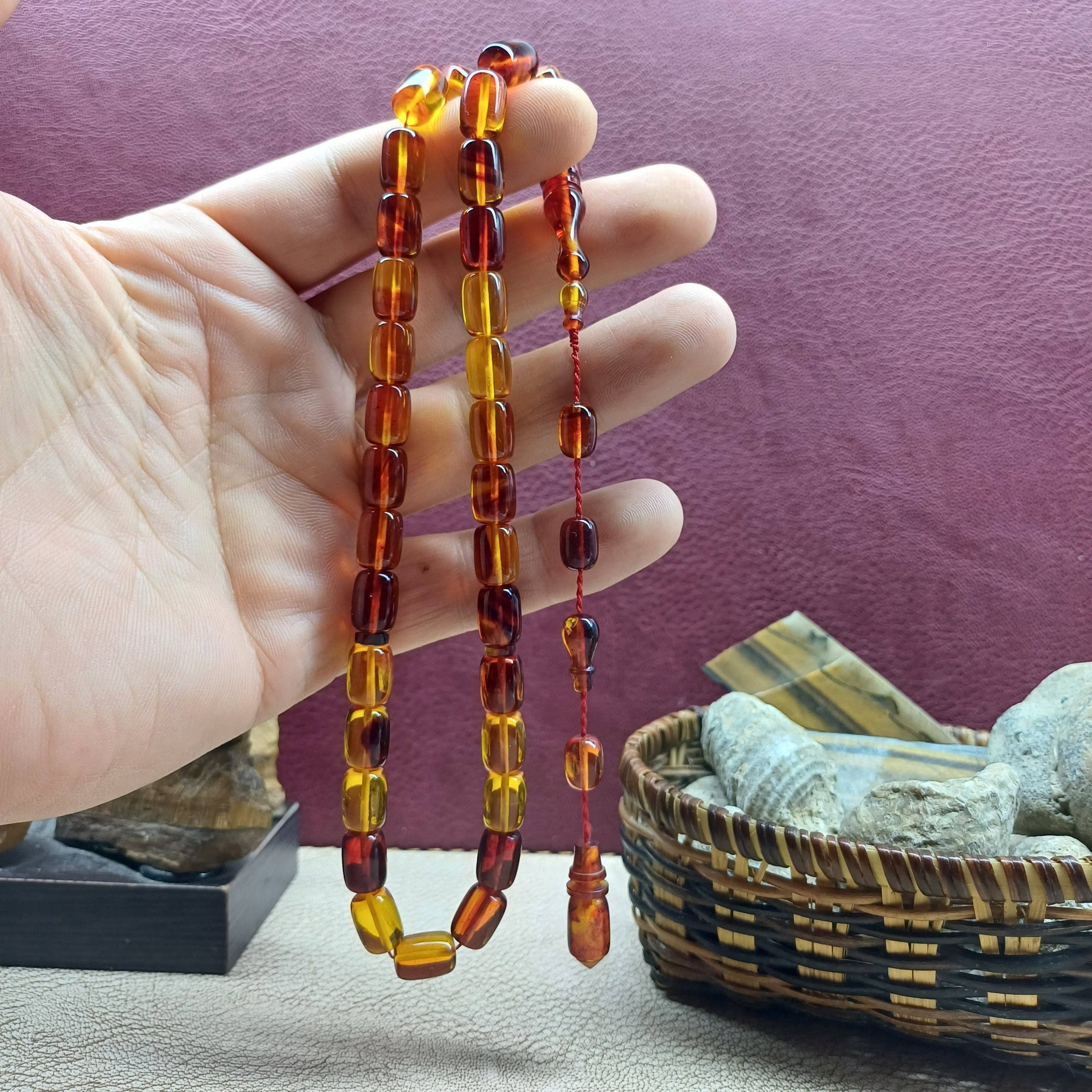 Aladdin - Wholesale Prayer Beads Necklace - Selderesi | Darabaci Design Fire Amber Tasbih2