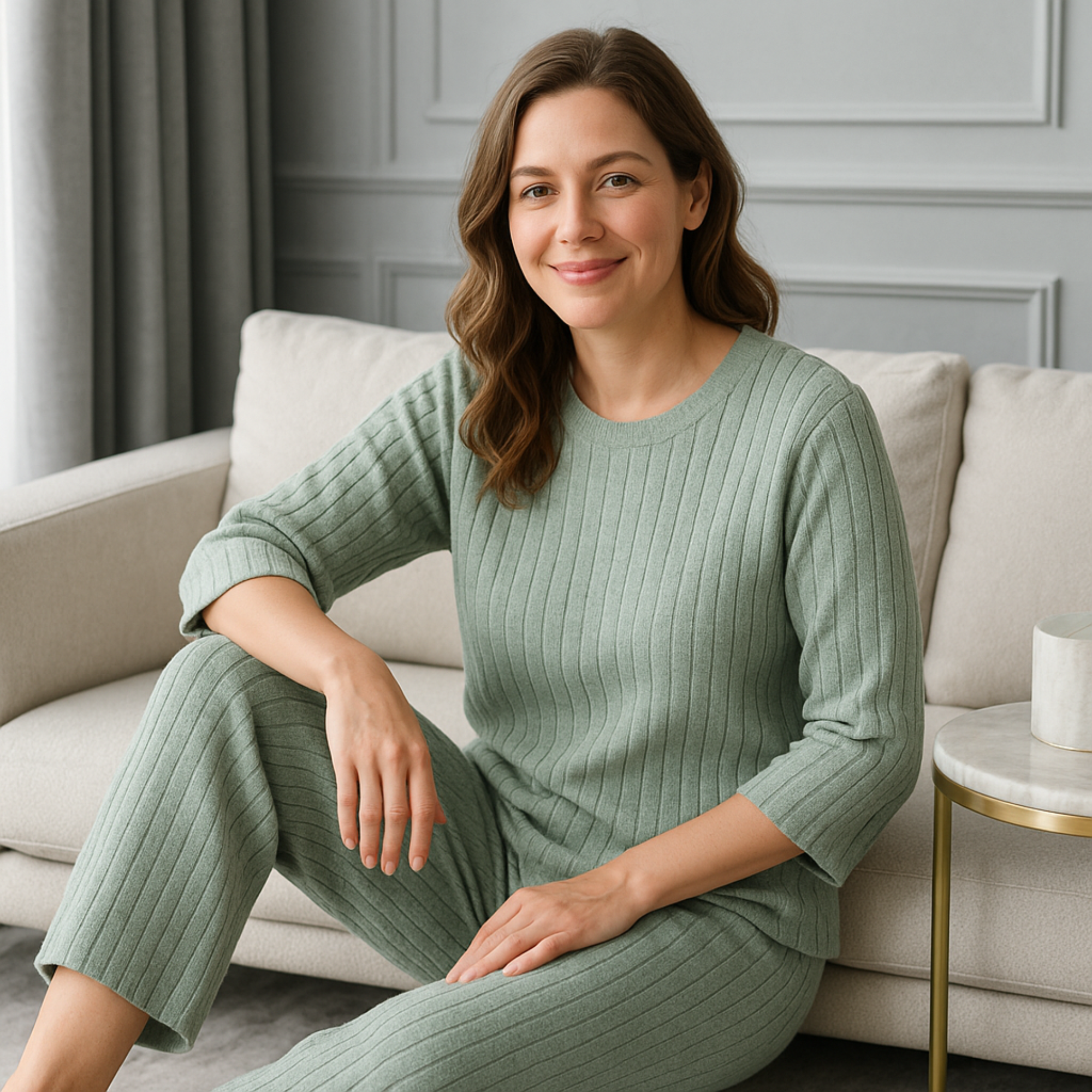 DrifWoo – wholesale Lounge set – Women's – Ribbed Knit Pajama Set – Cozy Winter Loungewear Outfit8