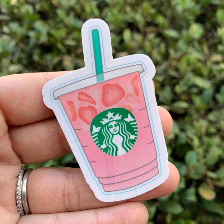 Pink Drink Vinyl Sticker / Waterproof for wholesale by Trash Goblin