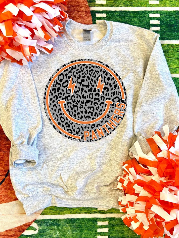 Reverse Happy Face Custom Sweatshirt (SPIRIT1028-DTG-SS) for wholesale by Hustle+Heart