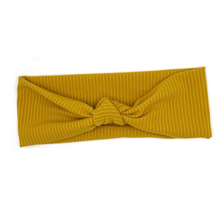 Marigold Ribbed Top Knot Headband for wholesale by The Happy Headband Co