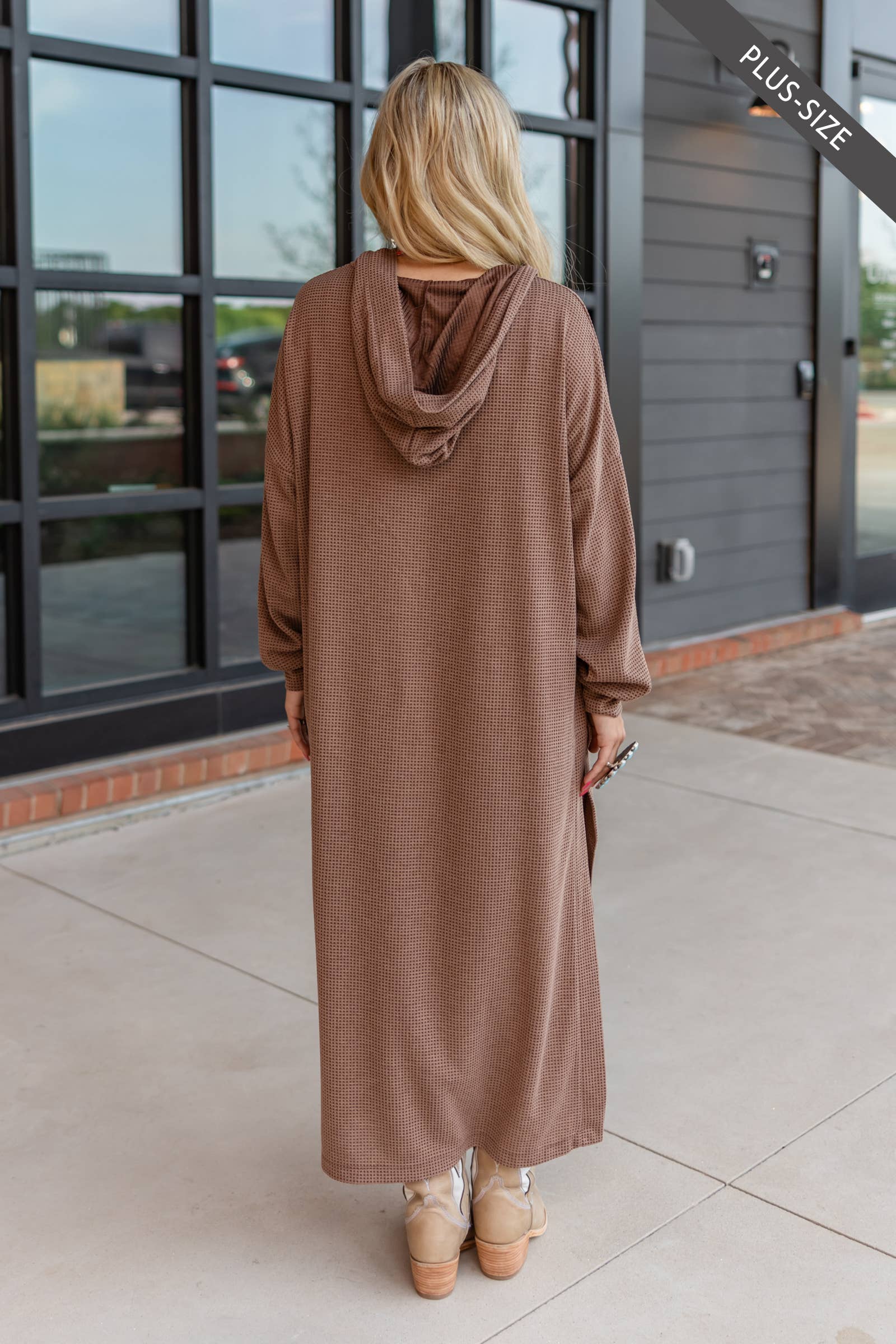 Dear Scarlett - Wholesale Dress - Women's - PLUS SIZE Waffle Knit Thermal Duster24
