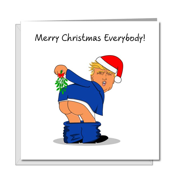 Rolig Donald Trump julkort - underhållande humoristisk oförskämd fräck - anklagelse humor för wholesale av Swizzoo Cards