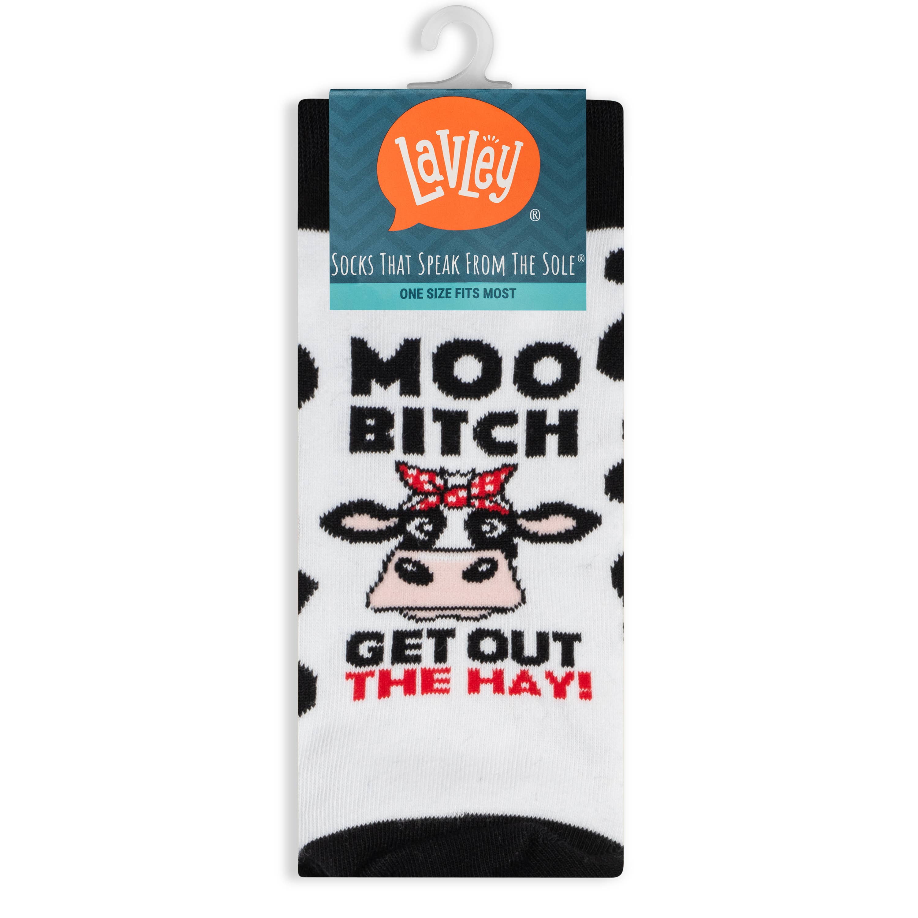 Lavley - Wholesale Socks - Unisex - Moo Bitch, Get Out The Hay! Cow Socks5