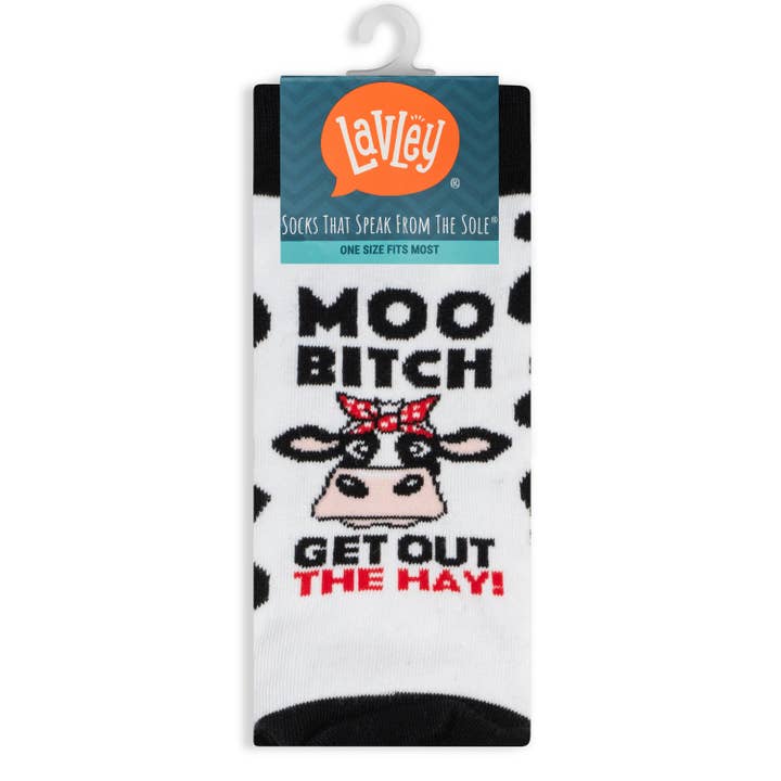 Lavley - Wholesale Socks - Unisex - Moo Bitch, Get Out The Hay! Cow Socks5
