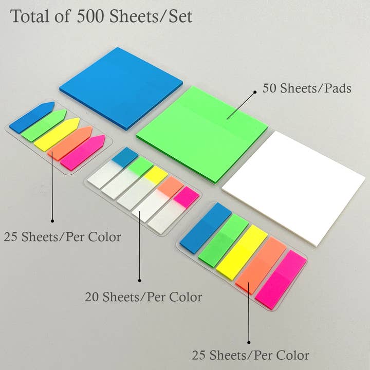 Wrapables.com - Wholesale Sticky Notes - Wrapables 500pcs Transparent Sticky Notes Set2