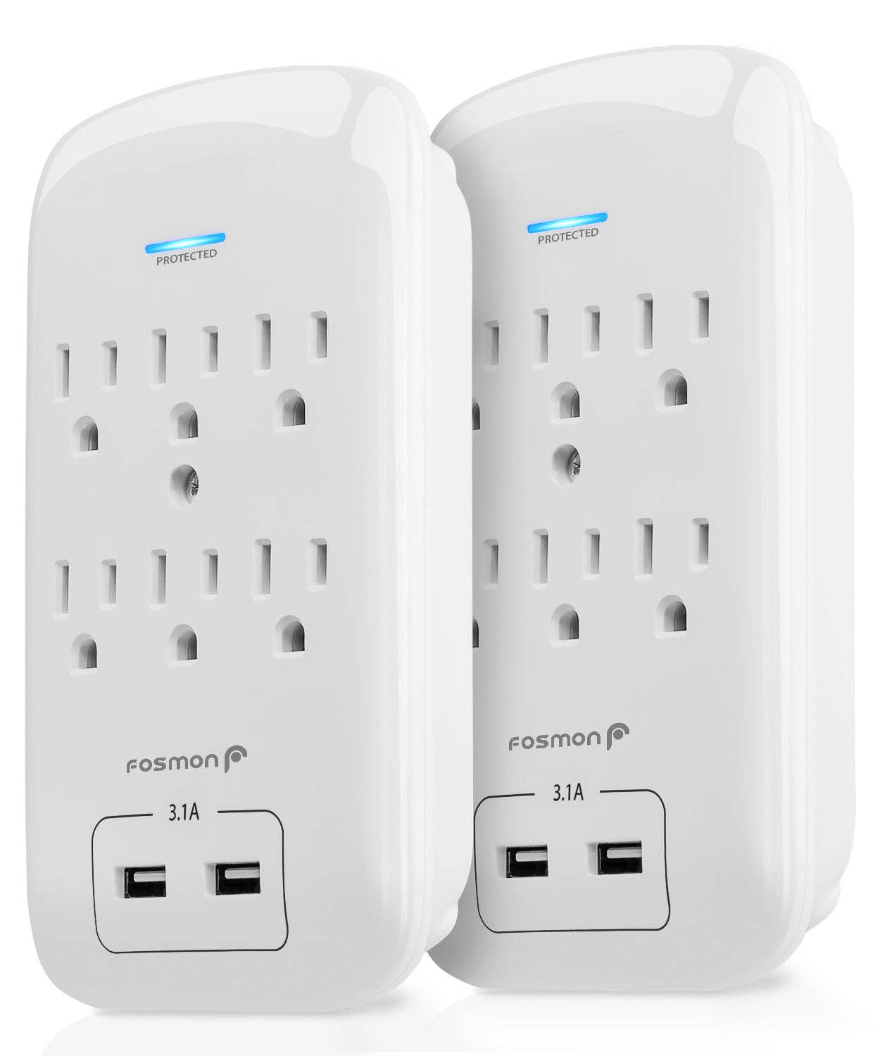 Fosmon - Wholesale Power Adapter - 6 Outlet 1200 Joules Surge Protector with 2 USB Ports1