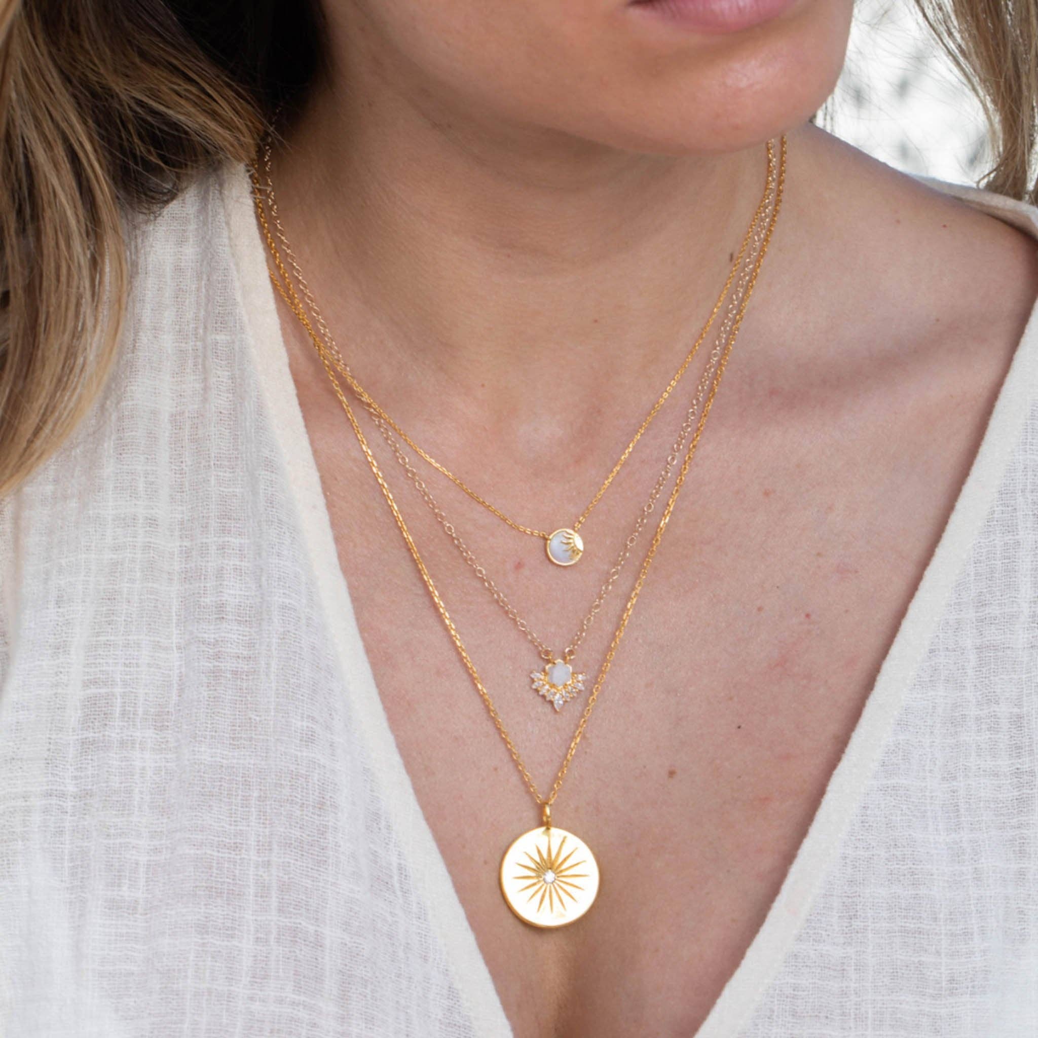 La Kaiser - Wholesale Pendant/Charm Necklace - Mother of Pearl Sunshine Pendant3