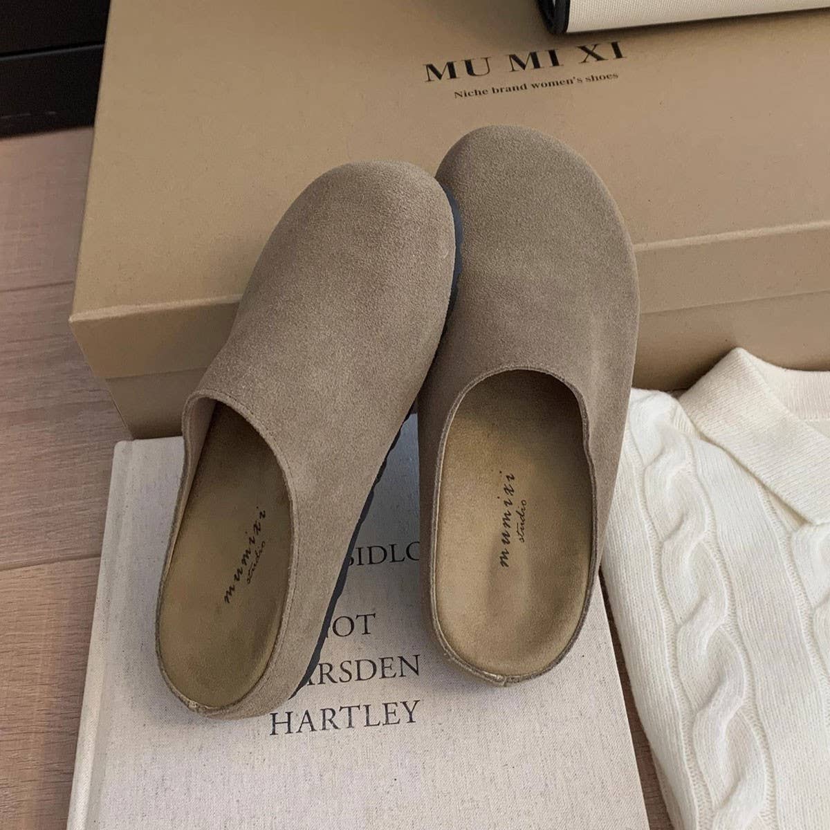 ACCITY - Wholesale Flats/Loafers - Women's - Vintage Leather Clog Mules with Cork Sole_CWSHF00520