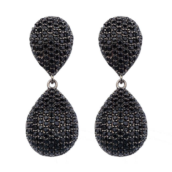 Babycoco Små Dråbe Øreringe - Sort for engroshandel hos JCM London