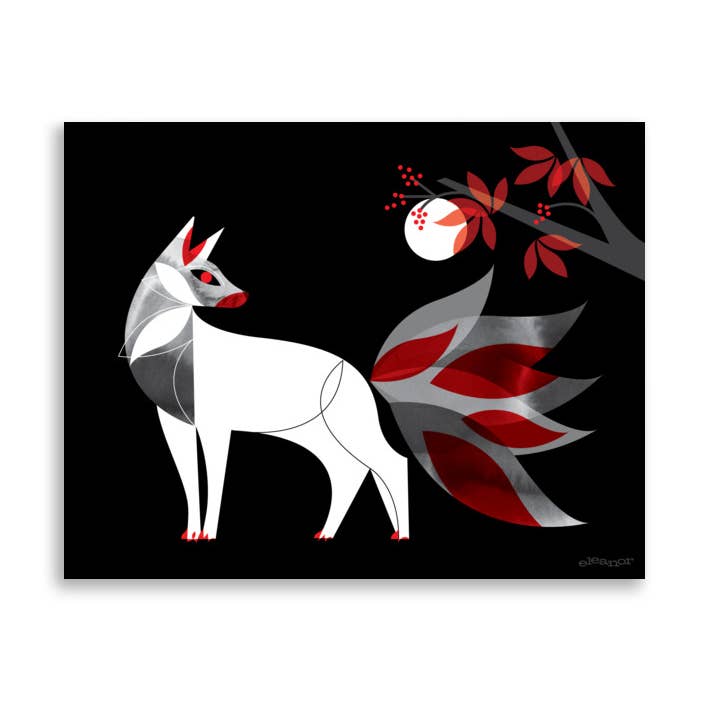 Kitsune Nine Tails Art Print for wholesale by Just Eleanor
