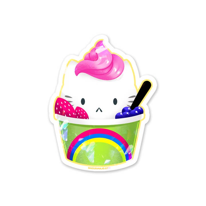 Sparkly Stickers Sassy Kitties Summer Treats Froyo Cat for wholesale by SHOURIMAJO