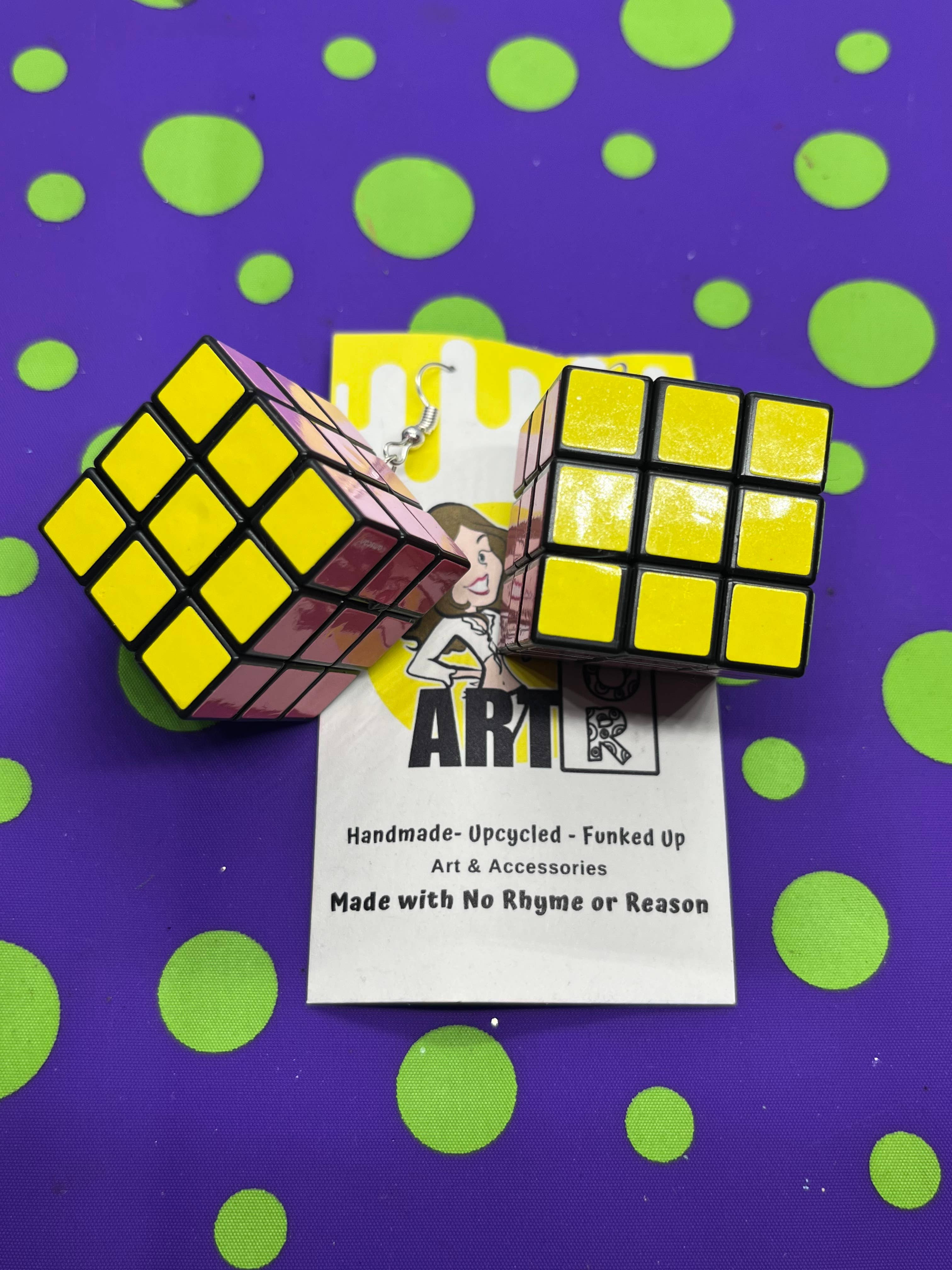 NO RHYME OR REASON ART – Brincos de argola por atacado – Brincos ao Cubo Rubik8