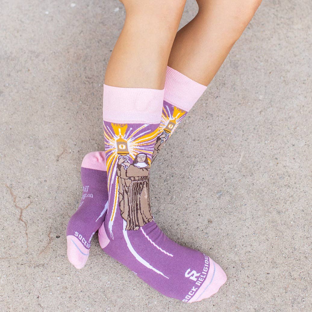 Sock Religious - Wholesale Socks - Unisex - St. Clare of Assisi Adult Socks3