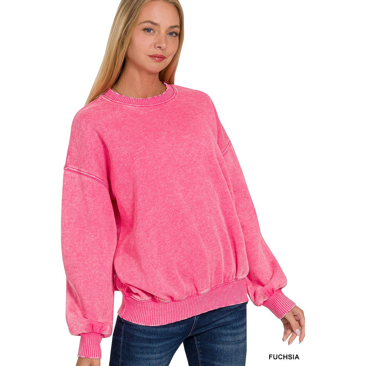 Apolline - Wholesale Sweatshirt - Women's - ACID WASH FLEECE OVERSIZED PULLOVER4