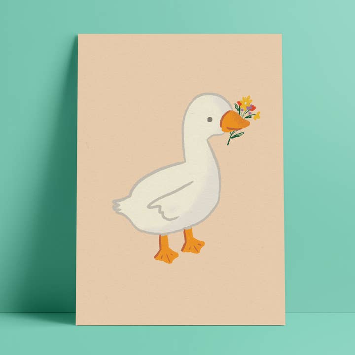 lucky duck greeting card for wholesale by Hey There Leila