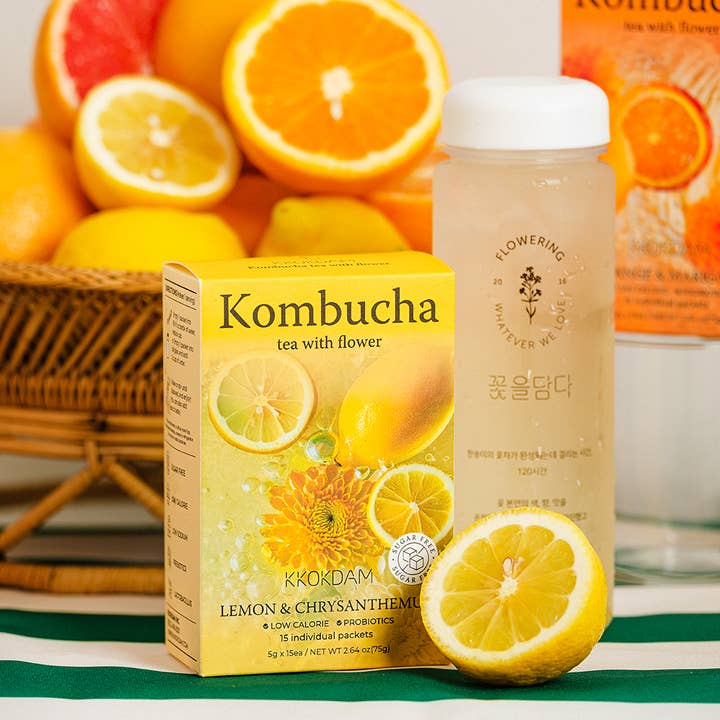 KKOKDAM Premium Flower Tea - Wholesale Powdered health drink - Flower Kombucha Tea (15 Packets) - Lemon&Chrysanthemum5