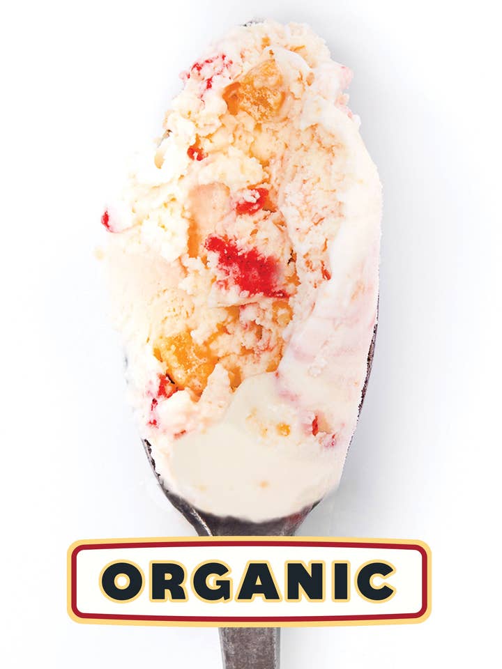 Organic Strawberries & Shortbread Cookies for wholesale by McConnell's Fine Ice Creams