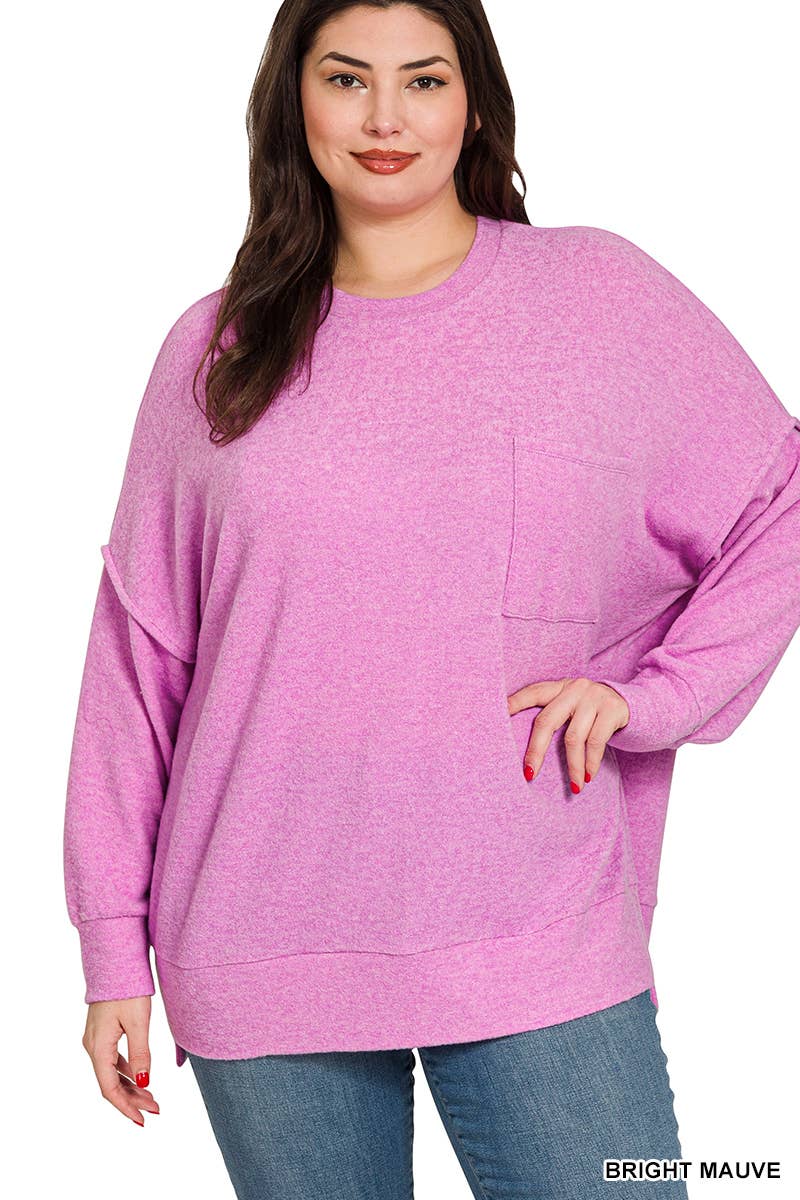 42POPS - Vente Pull en maille – femme - ..Plus Pull Oversize Mélangé Brossé14