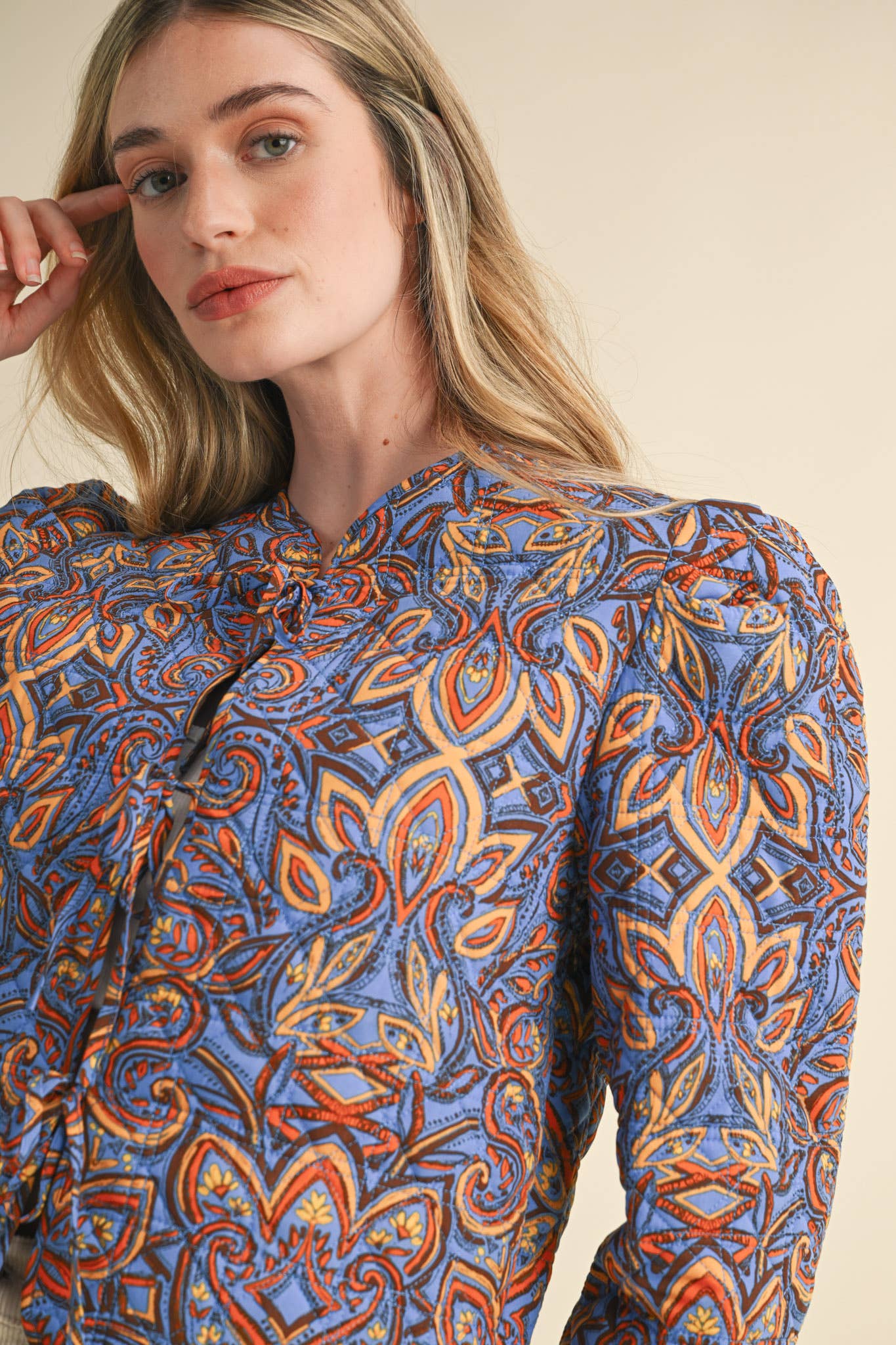 &MERCI - Wholesale Jacket - Women's - EXCLUSIVE PRINT QUILTED PAISLEY PRINT JACKET MJK363421