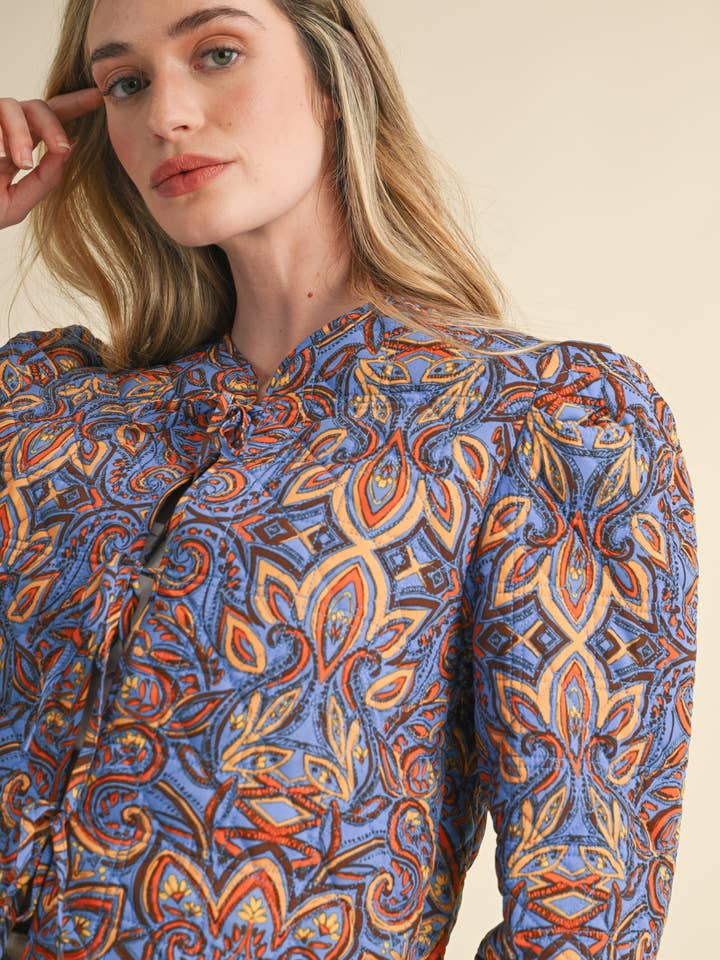 &MERCI - Wholesale Jacket - Women's - EXCLUSIVE PRINT QUILTED PAISLEY PRINT JACKET MJK363421