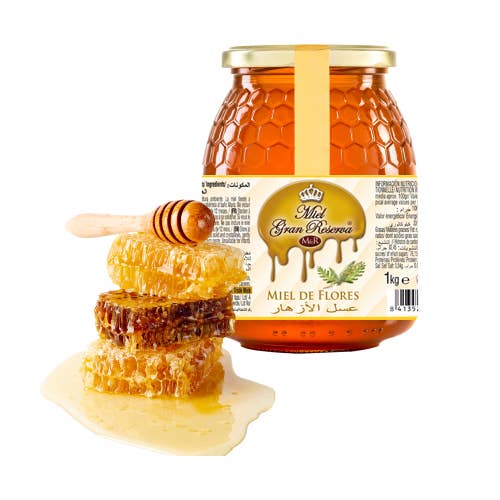 FLOWER HONEY JAR 500 GR. for wholesale by MIEL GRAN RESERVA