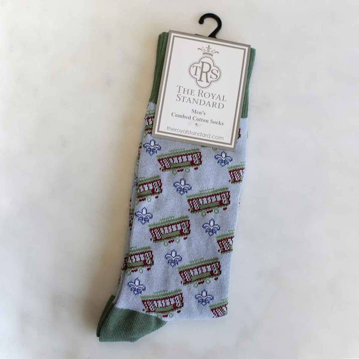 The Royal Standard - Wholesale Socks - Men's - Men's Streetcar Socks Gray/Navy/Sage One Size