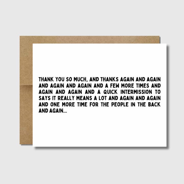 Tak igen og igen og igen | Sjovt og ægte tak for engroshandel hos Raisin Spirits