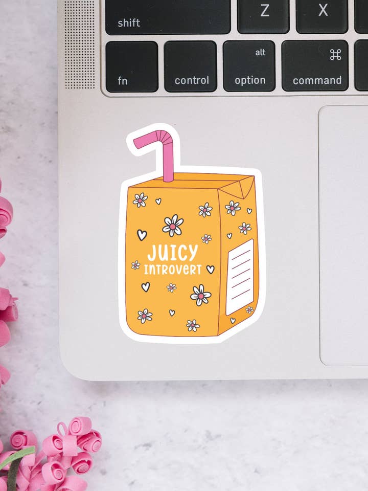 Juicy Introvert Cute Sticker for wholesale by Dotesy Designs