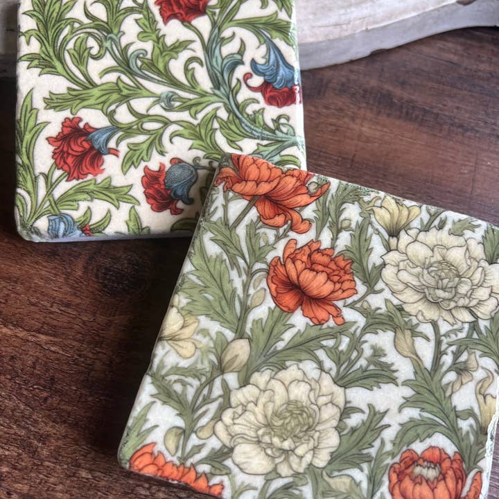 The Painted Lily - Wholesale Coasters - Petal and Vine stone coasters - case of 41