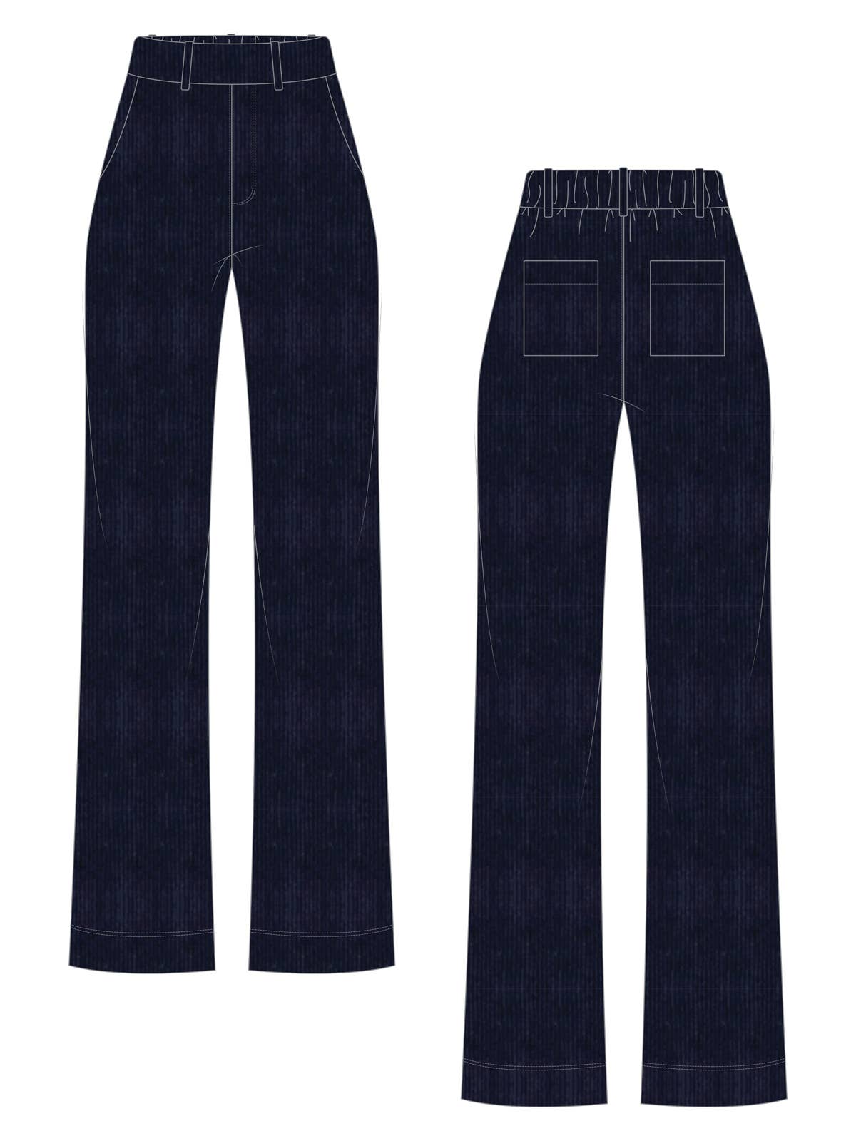 Lucy Pant Navy Corduroy for wholesale on Faire0