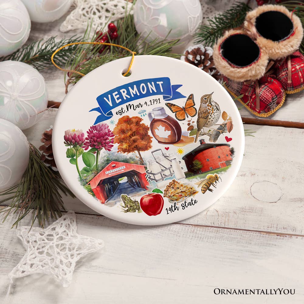 OrnamentallyYou – wholesale Ornament – Artistic Vermont State Themes Christmas Ornament3