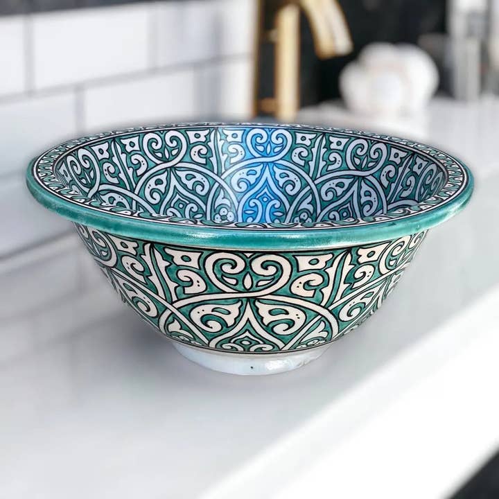 Moroccan Sink - Wholesale Bathroom Accessory Set - Hand-Painted Bathroom & Kitchen Sink