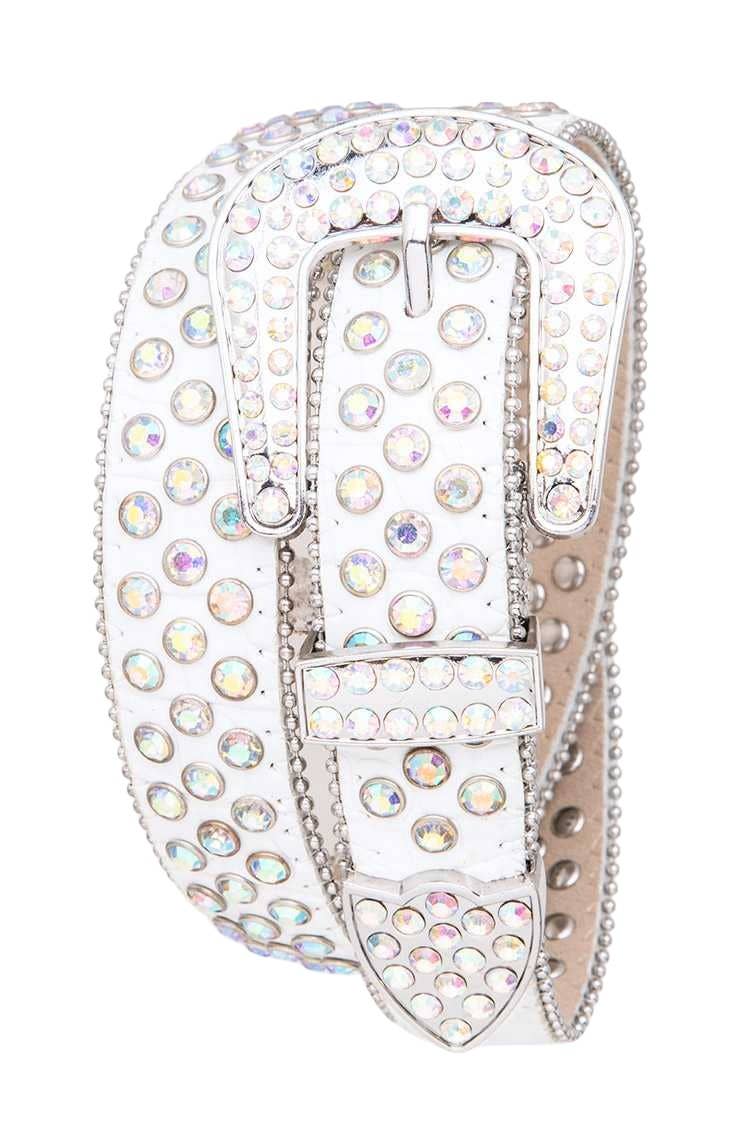 Rope & Spurs - Wholesale Belt - Kids - Kid Size Sparkle Crystal Leather Belt1